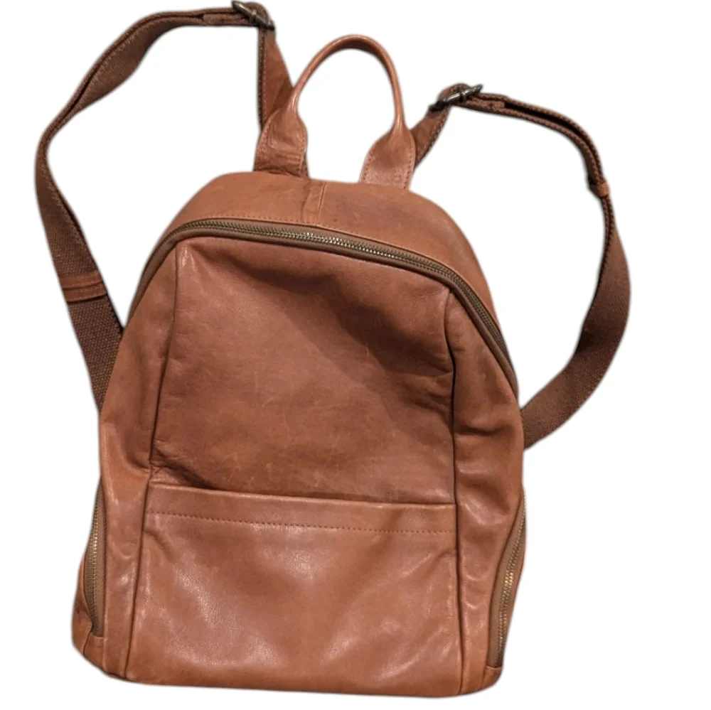 Lucky Brand, Camel Color Leather Backpack.